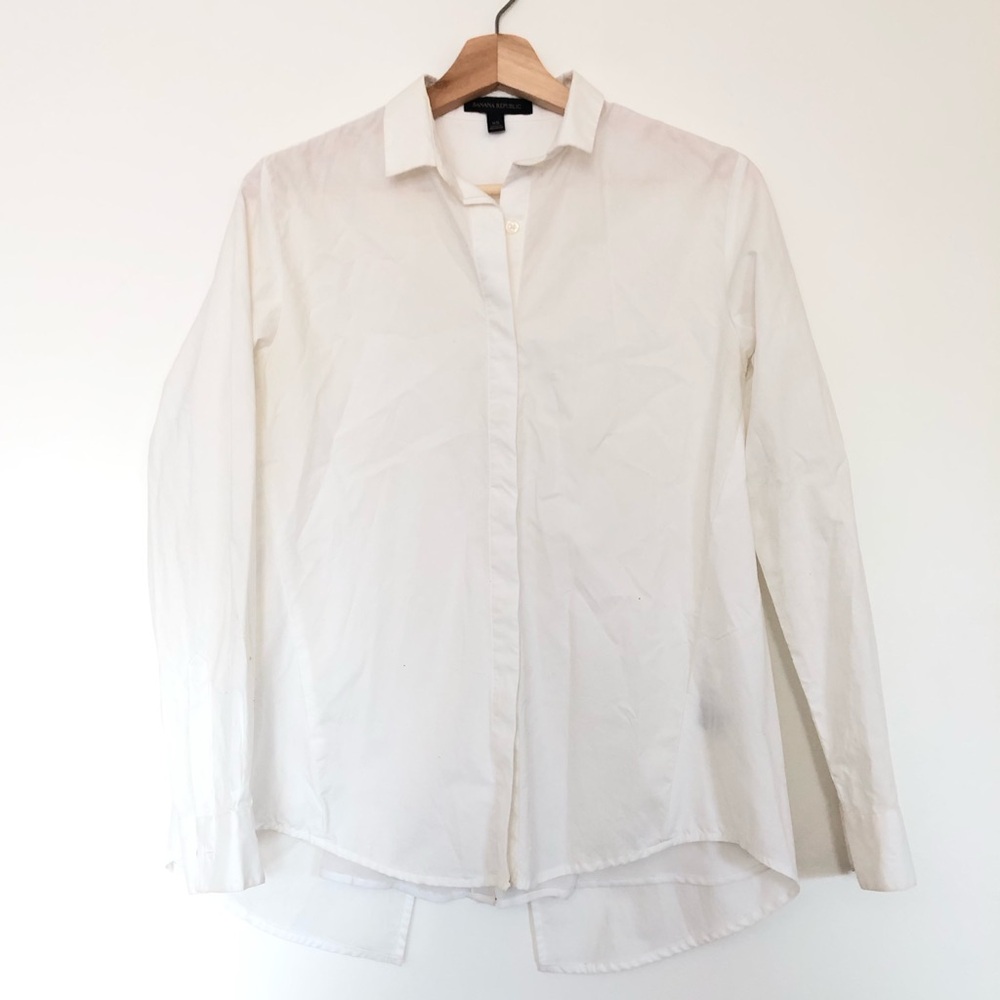Banana republic White Button Down Open Sheer Back